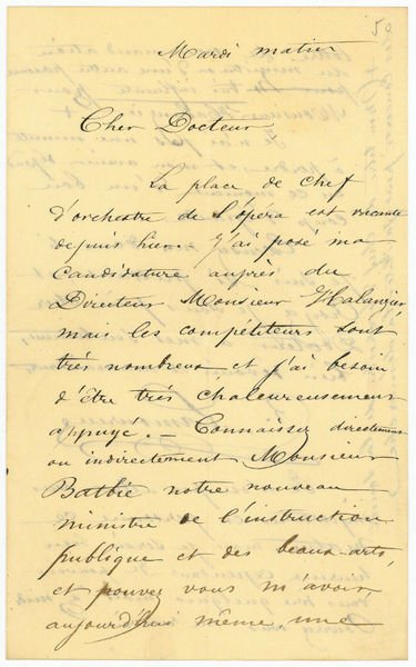 Eigenh. Brief mit U. („Ch. Lamoureux“).