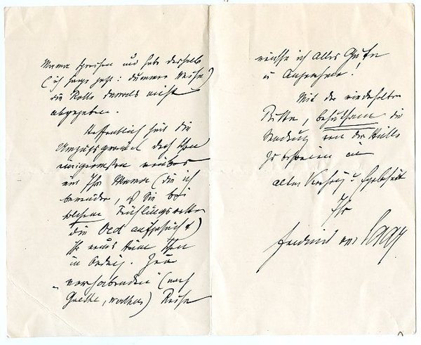 Eigenh. Brief mit U.