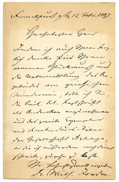 Eigenh. Brief mit U.