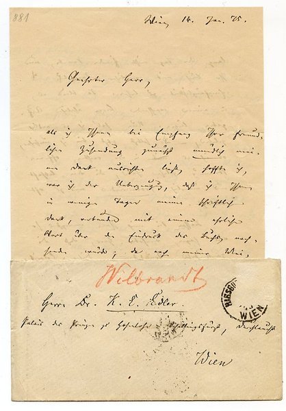 3 eigenh. Briefe mit U.