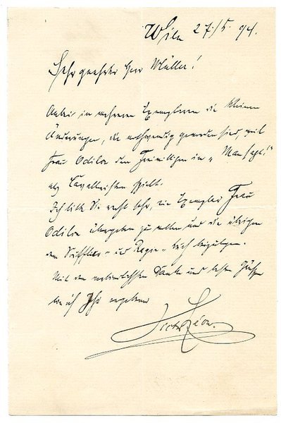 Eigenh. Brief mit U.