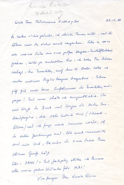 Eigenh. Brief mit U.