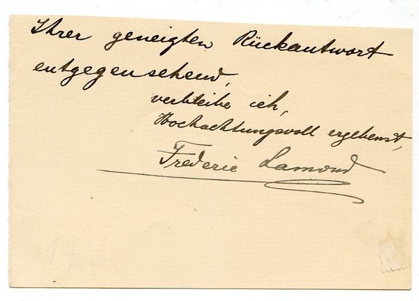 Eigenh. Brief (Fragment) mit U.
