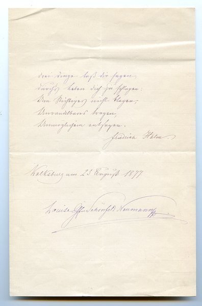 Eigenh. Albumblatt mit U.