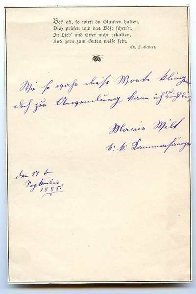 Eigenh. Albumblatt mit U.