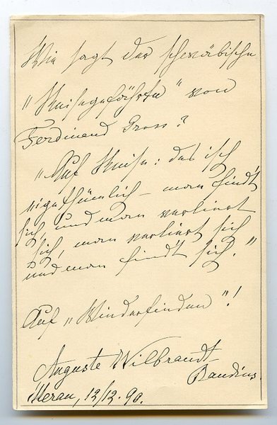 Eigenh. Albumblatt mit U.