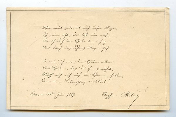 Eigenh. Albumblatt mit U. (“Stephan Milow”).