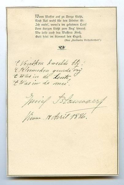 Eigenh. Albumblatt mit U.