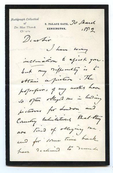 Autograph letter signed.