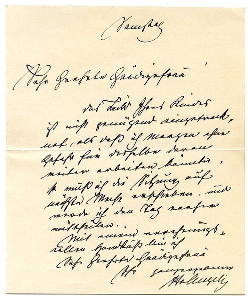 2 eigenh. Briefe mit U. ("HvAngeli").