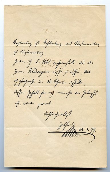 Eigenh. Brief mit U. ("Helfert").