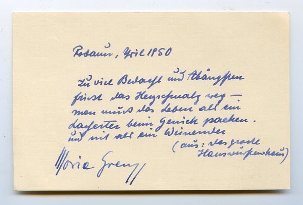 Eigenh. Albumblatt mit U.