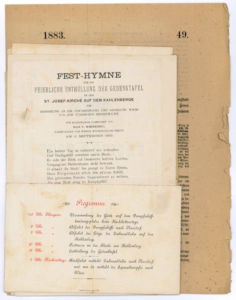 Sammlung von 7 Druckschriften bzw. Einladungskarten und eines Briefes anlässlich …