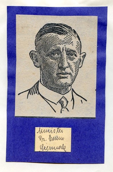 Briefausschnitt mit eigenh. U. ("Minister Dr. Emm. Czermak").