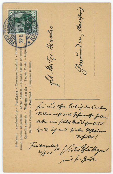 Eigenh. Portraitpostkarte mit U.