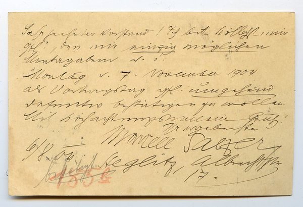 Eigenh. Postkarte mit U.