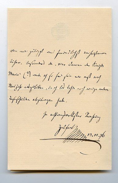 Eigenh. Brief mit U. ("Helfert").