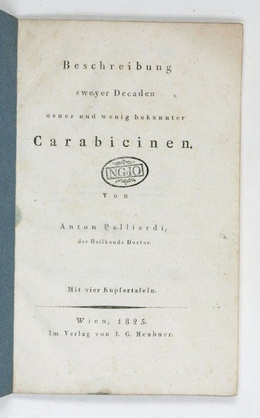 Beschreibung zweyer Decaden neuer und wenig bekannter Carabicinen.