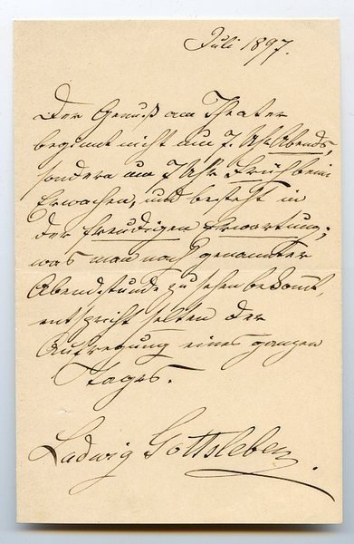 Eigenh. Albumblatt mit U.