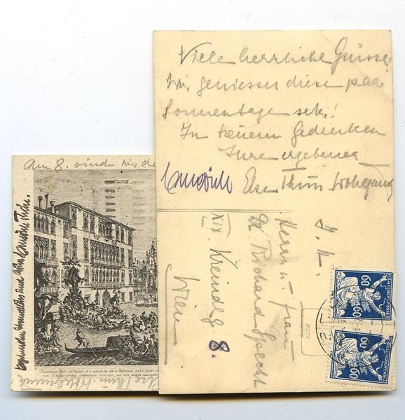 2 eigenh. Bildpostkarten mit U. ("Else Thun-Hohenstein").