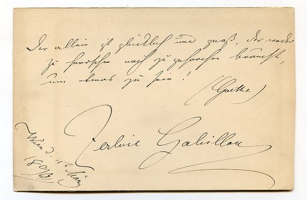 Eigenh. Albumblatt mit U.