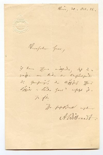 Eigenh. Brief mit U. ("AWilbrandt").