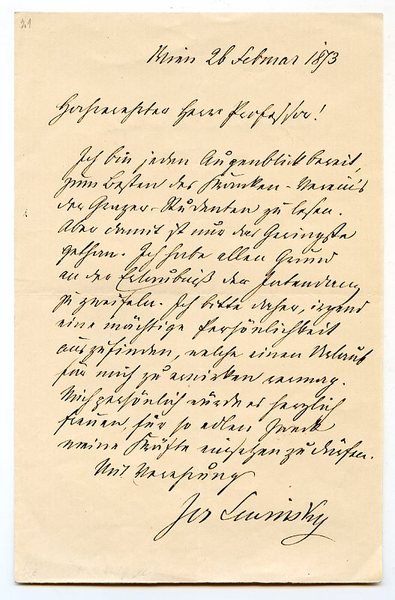 Eigenh. Brief mit U.