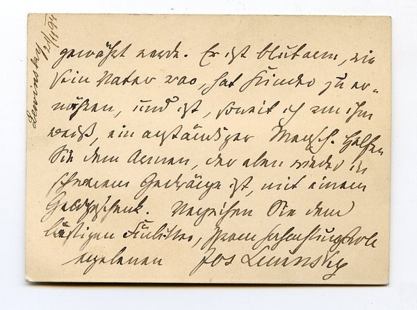 Eigenh. Briefkarte mit U.