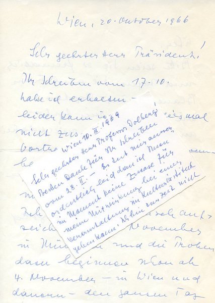 Eigenh. Brief mit U. und eh. Briefkarte mit U.