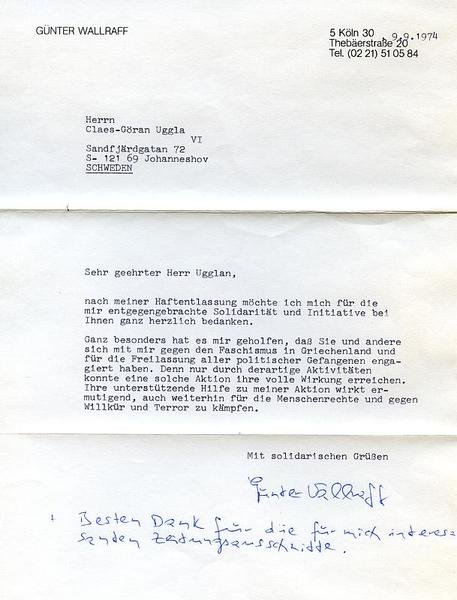 Ms. Brief mit zwei eigenh. Zeilen und U.