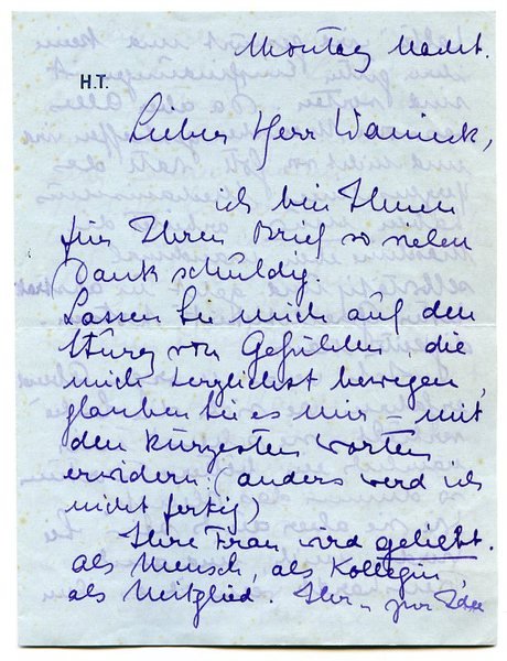 Eigenh. Brief mit U.