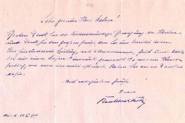 Eigenh. Brief mit U.