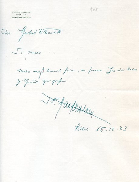 Eigenh. Brief mit U.