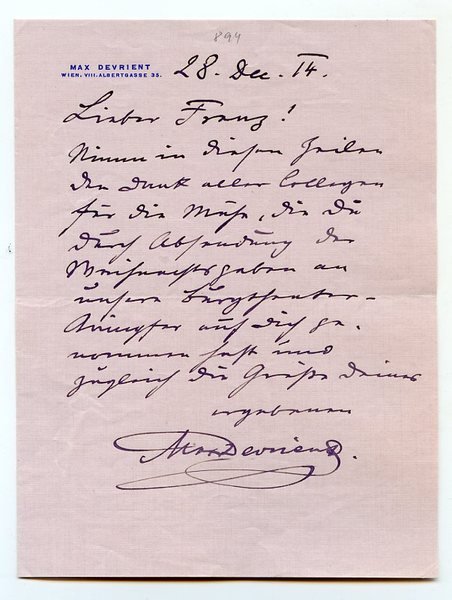 Eigenh. Brief mit U.