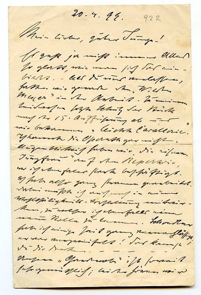 Eigenh. Brief mit U. ("GThielscher").