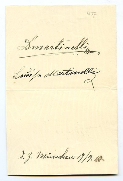 Albumblatt mit eigenh. U. ("LMartinelli").