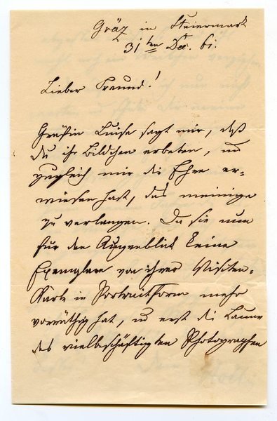 Eigenh. Brief mit U. ("Holtei").