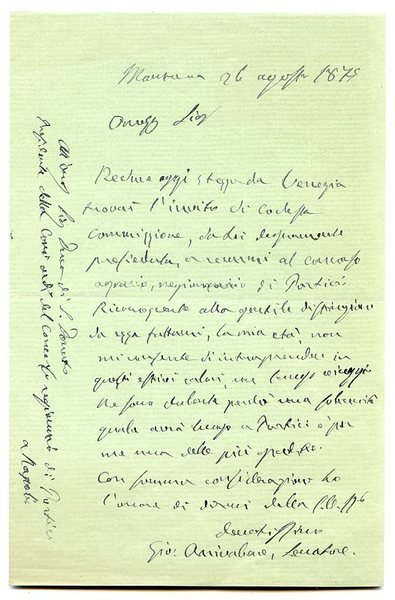 Autograph letter signed.