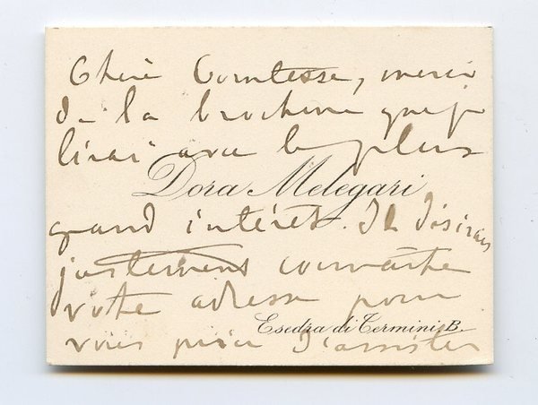 Autograph visiting card.