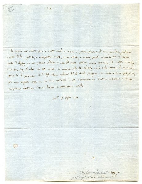 Autograph letter monogrammed.