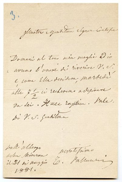 Autograph letter signed ("T. Vallauri").