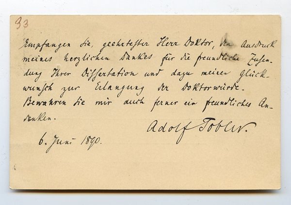 Eigenh. Postkarte mit U.