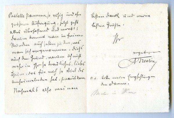 Eigenh. Brief mit U. ("ATrentin").