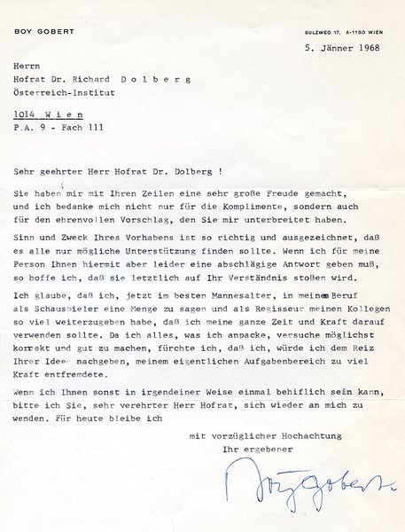 Ms. Brief mit eigenh. U.