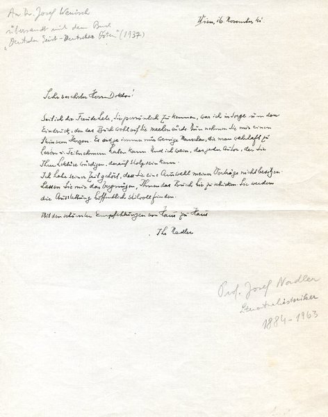 Eigenh. Brief mit U.