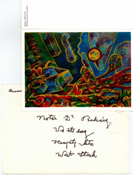 Eigenh. Grußzeile und U. in gedr. Billett mit eingebundener Farbtafel.