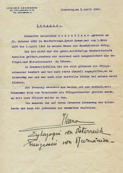 Ms. Empfehlungsschreiben mit eigenh. U.