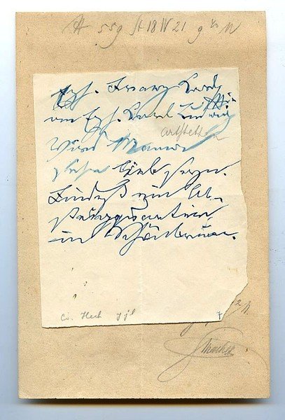 Autogr. telegram draft signed.