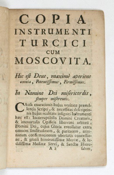 Copia instrumenti Turcici cum Moscovita.