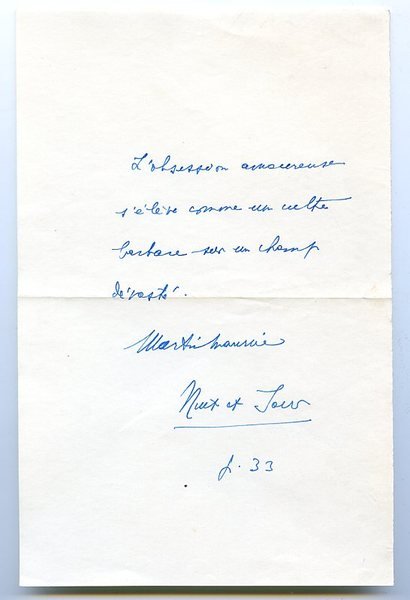 Autograph quotation signed.